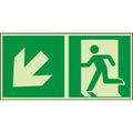 Hinweisschild Abtec ISO 7010 E001+E005, Kunststoff 30x15 cm, nachleuchtend, Notausgang links unten