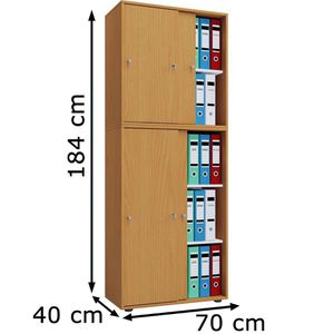 Produktbild für Schiebetürenschrank VCM Lona XXL, Holz