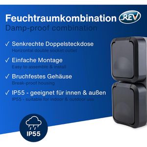 Produktbild für Steckdose REV-Ritter AquaStorm, IP55, Aufputz