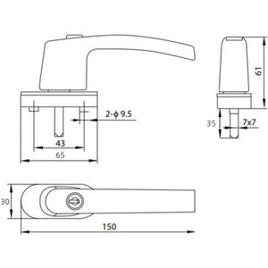Produktbild für Fenstergriff ChiliTec 23209