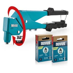 Blindnietzange Novus-Tools N-25, 032-0054, Kopf 360°, Set