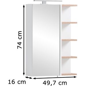Produktbild für Spiegelschrank Schildmeyer Lugo 157385, kreideweiß