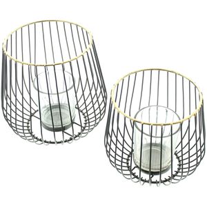 Windlicht Frank-Flechtwaren 229806, Modern, Teelichthalter