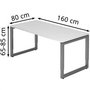 Produktbild für Schreibtisch Hammerbacher R-Serie, weiß / graphit