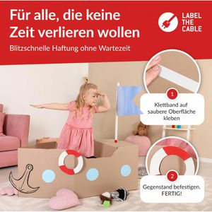 Produktbild für Klettband Label-the-cable Easy Tape Strap, weiß