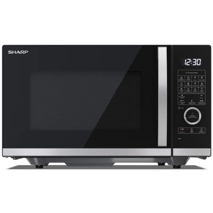 Sharp R-25 AM Mikrowelle – 20 Liter, 2100 Watt, Edelstahl, Freistehend, Mit Drehteller