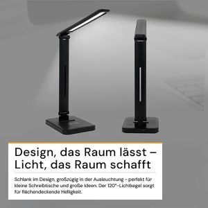 Produktbild für Schreibtischlampe Enovalite ELED700151, schwarz, LED, dimmbar
