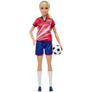 Barbie Puppe Fußballspielerin, ab 3 Jahre, mit Fußball, 29 cm