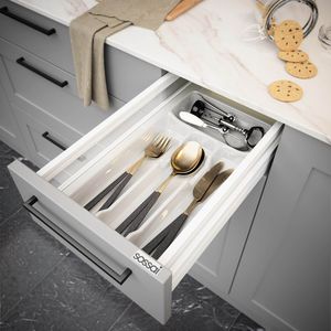 Produktbild für Besteckkasten Sossai Divio, weiß, aus Kunststoff
