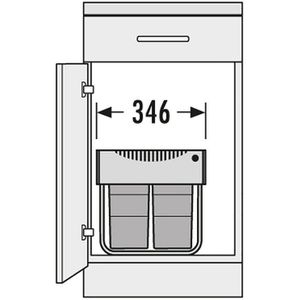Produktbild für Einbaumülleimer Hailo AS Raumspar Tandem, 3643141