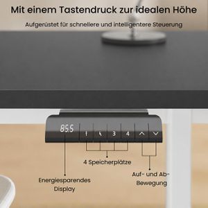 Produktbild für Schreibtisch FlexiSpot E1W Pro, schwarz / weiß