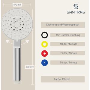 Produktbild für Handbrause SANTRAS Platinum, verchromt
