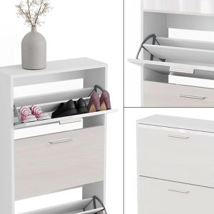 Produktbild für Schuhschrank Vicco Gizmo, weiß / weiß hochglanz