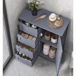 Produktbild für Badschrank Vasagle LHC41GY, mit 4 Füßen, grau