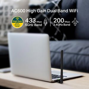 Produktbild für WLAN-Adapter TP-Link AC600, Archer T2U Plus, USB 2.0