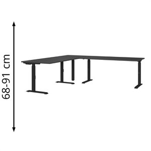 Produktbild für Schreibtisch Germania Mailand, graphit / schwarz