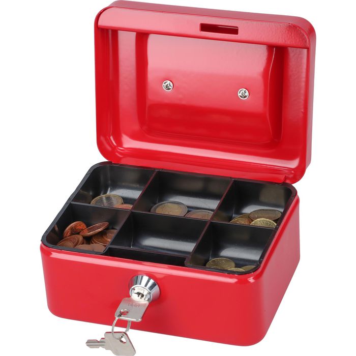 Maul Geldkassette 1, 5610125, rot, 15,3 x 8,1 x 12,5 cm, 6 Münzfächer –  Böttcher AG