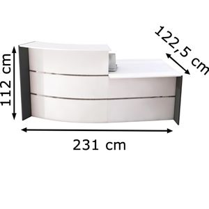 Produktbild für Empfangstheke Kerkmann Bari 3563, weiß / anthrazit