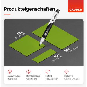 Produktbild für Magnetschilder Gauder ME-30pcs-Combo-gn, grün