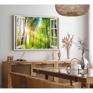 Produktbild für Wandbild Sinus-Art Fensterbild Grüner Wald