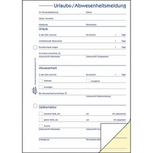 Produktbild für Urlaubsantrag Zweckform 1753, A5