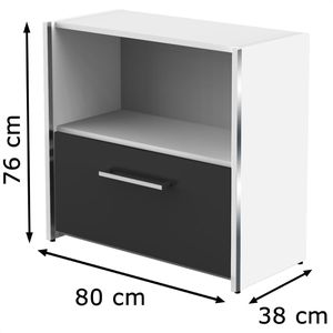 Produktbild für Kombischrank Kerkmann Aveto, anthrazit / weiß