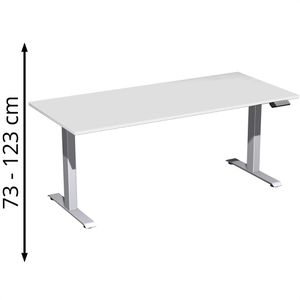 Schreibtisch Geramöbel Elevate Basic, lichtgrau / silber