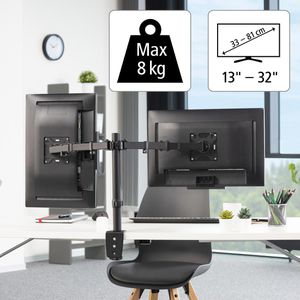 Produktbild für Monitorhalterung Hama 118491, VESA 75x75 &amp; 100x100 mm