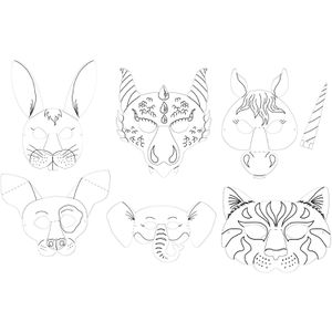 Produktbild für Bastelset Folia 23209 Kindermasken Tiere