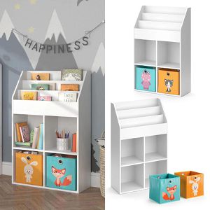 Produktbild für Bücherregal Vicco Luigi, weiß, mit 2 Faltboxen