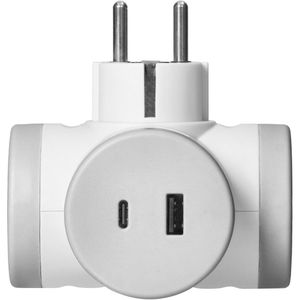 Produktbild für Steckdosenadapter Orno AE-13281(GS), weiß-grau