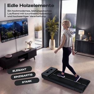Produktbild für Walking-Pad Sportstech WoodPad Pro, grau, klappbar
