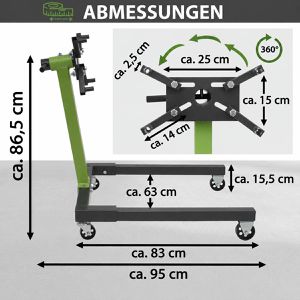 Produktbild für Motorständer Trutzholm 38637, rollbar, mit 4 Aufnahmepunkten