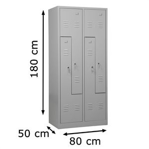 Produktbild für Spind G-Office WRZ/4.1880, Z-Spind, lichtgrau