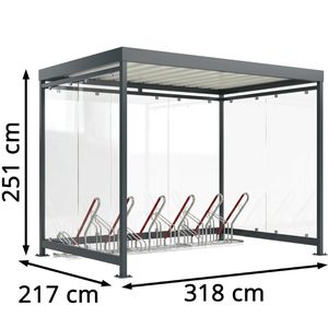 Produktbild für Fahrradunterstand WSM Economy Köln Bike K3 2502 XBF, anthrazit