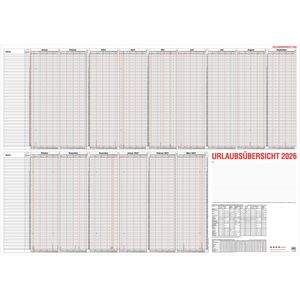Güss-Verlag Urlaubsplaner 12-80, 120 x 84 cm, für 60 Mitarbeiter
