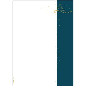 Weihnachtsbriefpapier Sigel DP413, Christmas Tree petrol