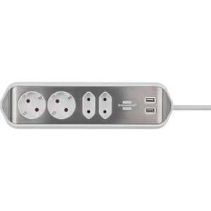 Produktbild für Tischsteckdose Brennenstuhl estilo, mit 2 m Schuko Kabel
