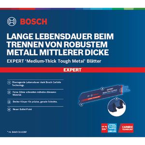 Produktbild für Säbelsägeblatt Bosch Medium-Thick Tough Metal S 955 HHM