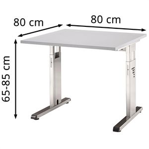 Produktbild für Schreibtisch Hammerbacher O-Serie, lichtgrau / silber
