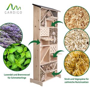 Produktbild für Insektenhotel Gardigo XXL, mit Standfüßen, aus Holz