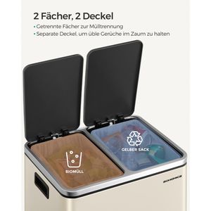 Produktbild für Mülleimer Songmics LTB30A02, sandbeige