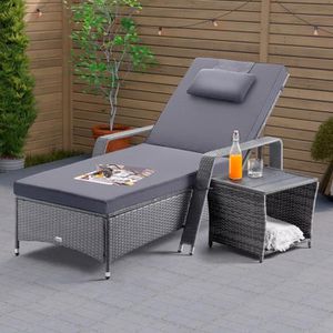 Produktbild für Beistelltisch CASARIA 109511, schwarz / grau, für Outdoor