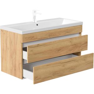 Produktbild für Waschtisch Posseik Fellini 100, hängend, eiche gold