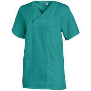 Leiber Kasack Schlupfjacke 08/769/75, Unisex, petrol, kurzarm, waschbar bis 95°C, Größe S