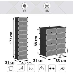 Produktbild für Schuhregal Songmics LPC010BZ01, aus Kunststoff