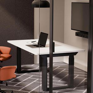 Produktbild für Schreibtisch FlexiSpot E7QB, weiß / schwarz