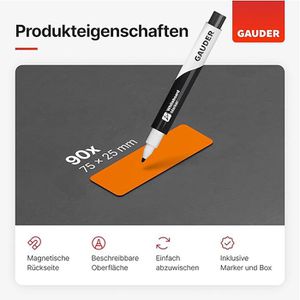 Produktbild für Magnetschilder Gauder ME-75x25, orange