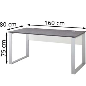 Produktbild für Schreibtisch Germania Altino, basalto dunkel / silber