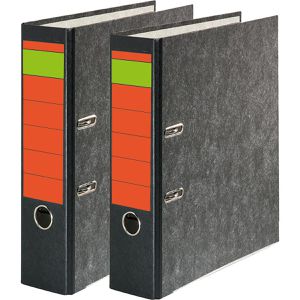 Produktbild für Rückenschilder Grüner-Balken Premium, für Handbeschriftung rot